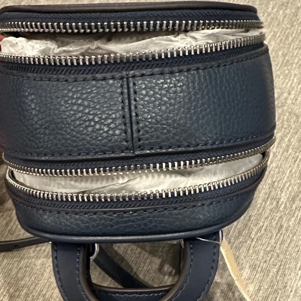 Michael Kors Dark Blue Backpack with Silver Accents - Picture 5 of 7